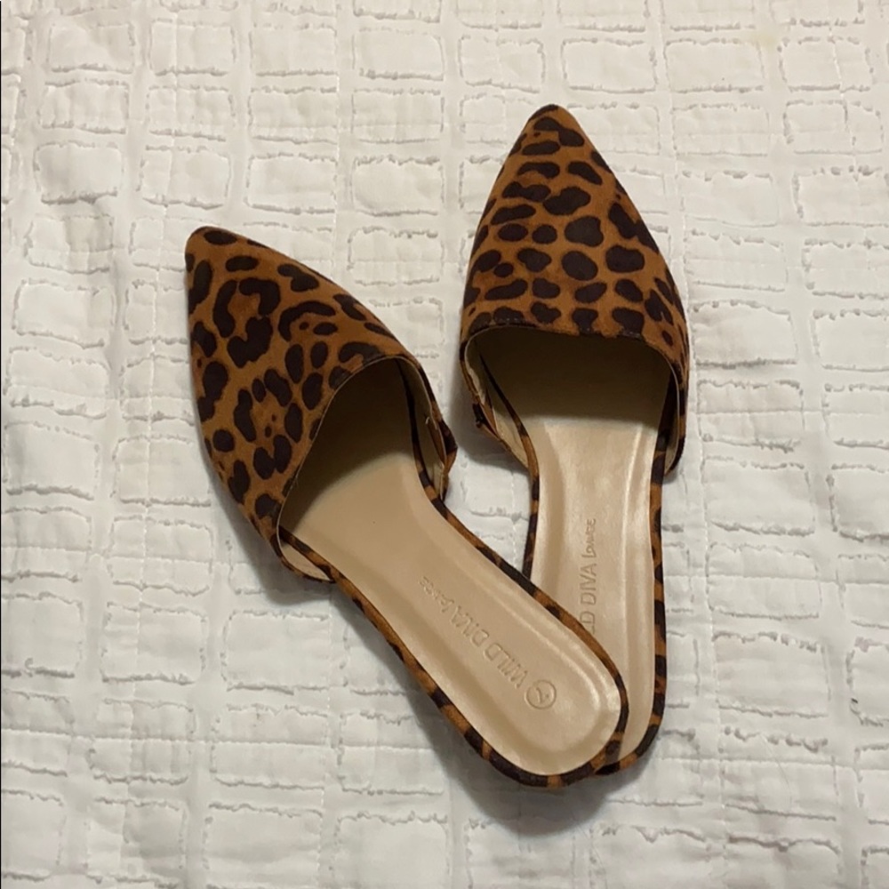 Cheetah print mules